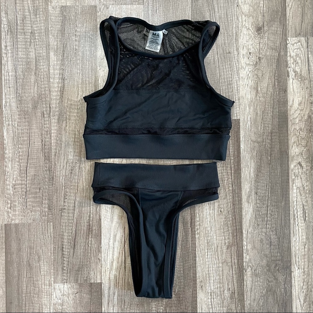 MINIMAL ANIMALE GEOMETRIC MESH BIKINI SET